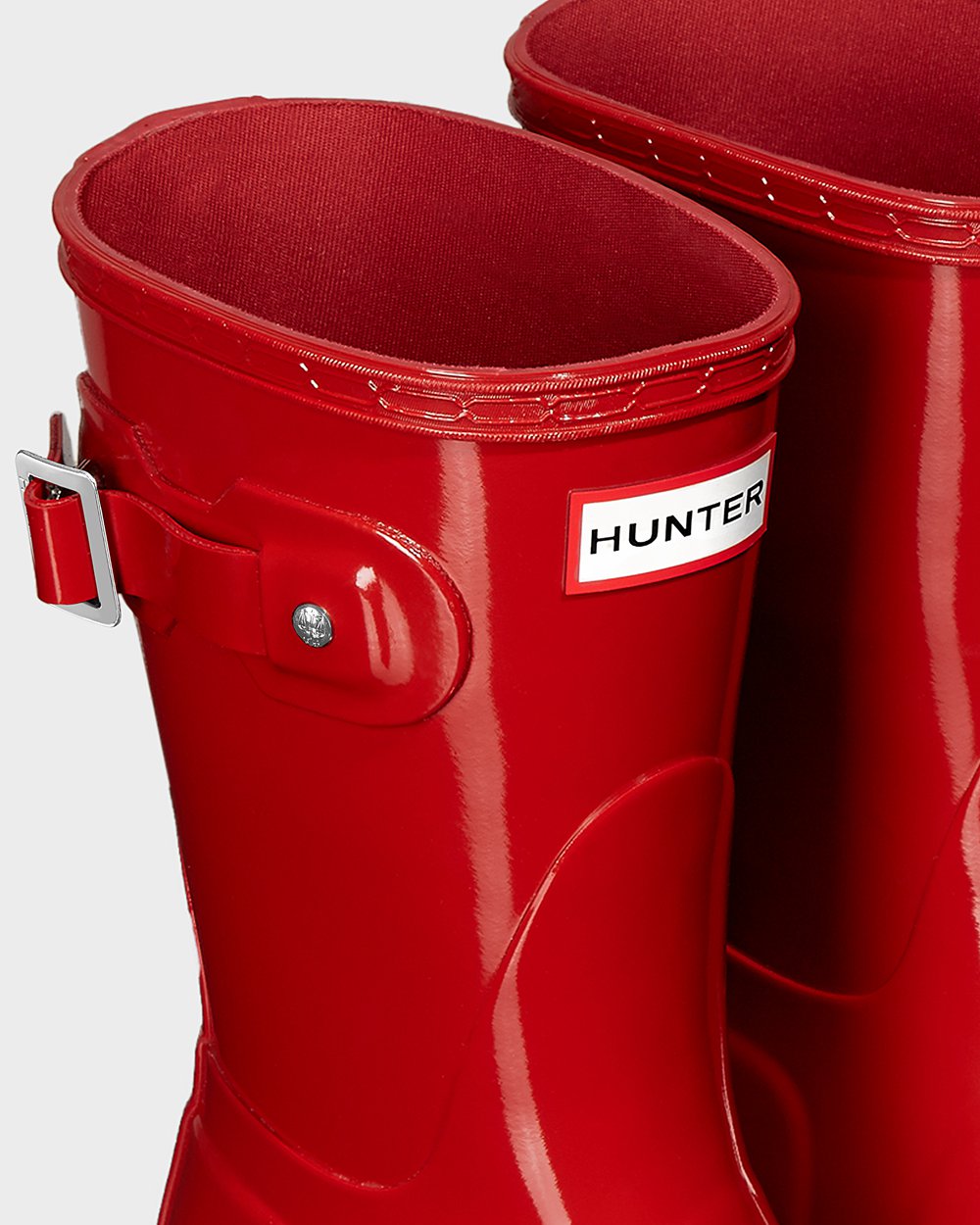 Womens Hunter Original Gloss - Short Rain Boots Red - 6850-CBKOT